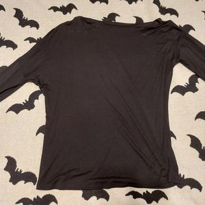 Aritzia Babaton size m medium black asymmetrical long sleeve shirt.